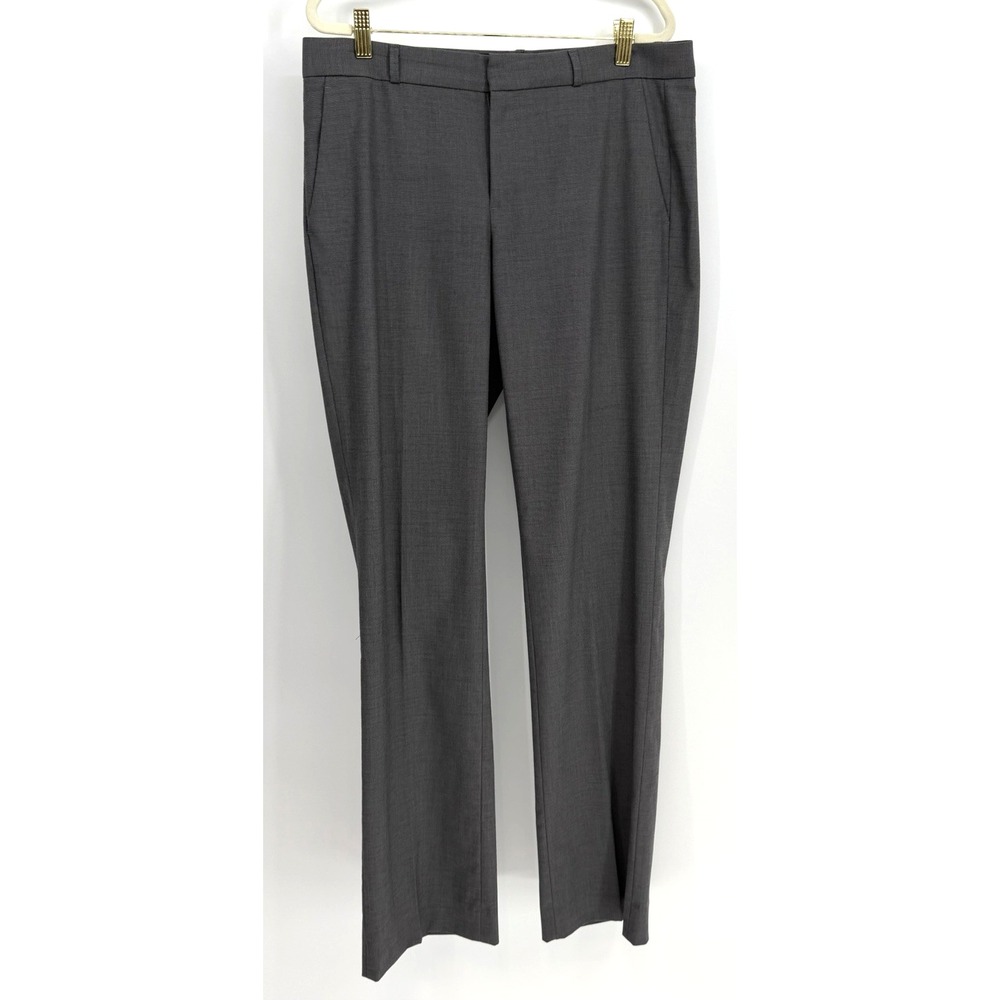 Banana Republic Logan Pants 10L Gray Straight Leg Pockets Trousers Office 34x35